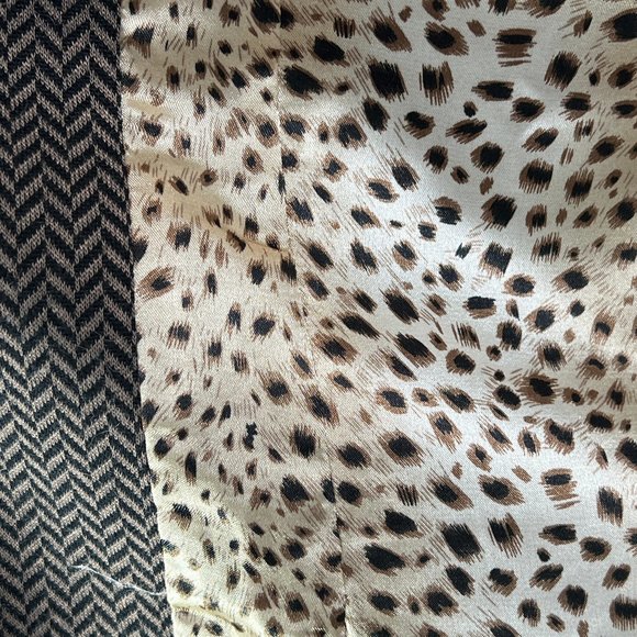 Darling! Libby. Edelman Brown & Tan Herringbone Blazer with Leopard Lini… - Picture 7 of 12